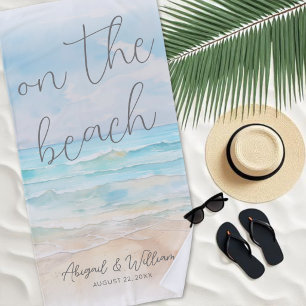 Watercolor Op De Strand Huwelijk Strandlaken