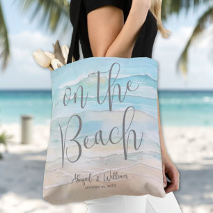 Watercolor Op De Strand Huwelijk Tote Bag