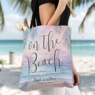 Watercolor Op De Strand Huwelijk Tote Bag