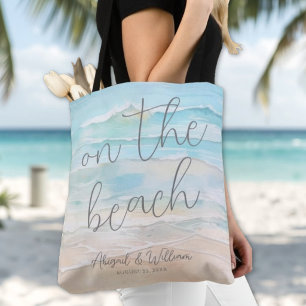 Watercolor Op De Strand Huwelijk Tote Bag