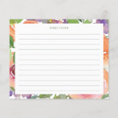 Watercolor Orange Floral Bridal Shower Recipe Card (Achterkant)