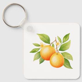 Watercolor Orange Flower Sleutelhanger