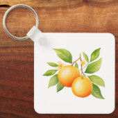Watercolor Orange Flower Sleutelhanger (Voorkant)