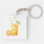 Watercolor Orange Juice Sleutelhanger (Achterkant)