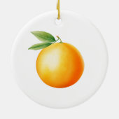 Watercolor Orange Keramisch Ornament (Achterkant)