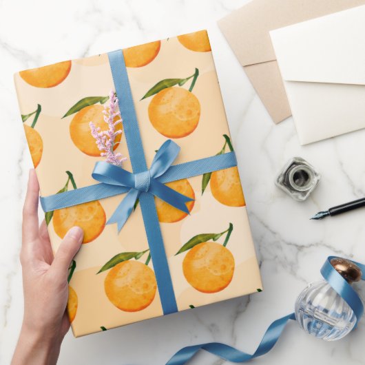 Watercolor Orange Pattern Cadeaupapier (Geschenken)
