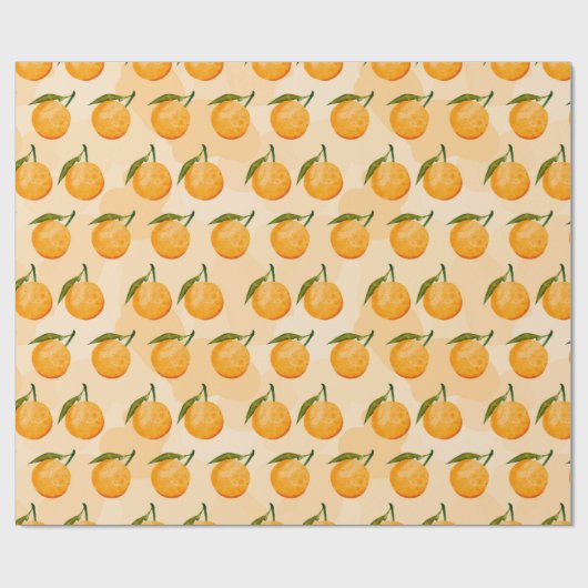 Watercolor Orange Pattern Cadeaupapier (Vlak)