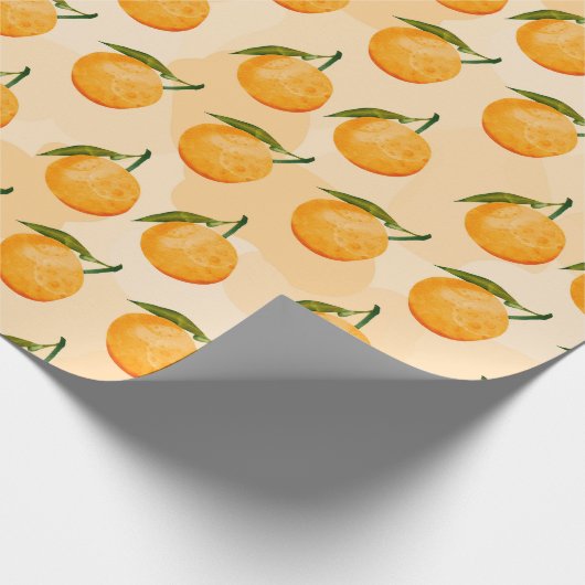 Watercolor Orange Pattern Cadeaupapier (Hoek)