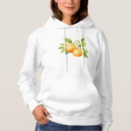 Watercolor Orange With Flower Hoodie