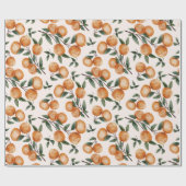 Watercolor Oranges Botanical Pattern Baby Shower Cadeaupapier (Vlak)