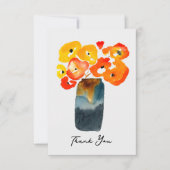 Watercolor oranje en rode klaprozen notitiekaartje (Voorkant)