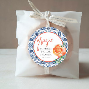 Watercolor Oranje Spritz Grazie Favoren Ronde Sticker