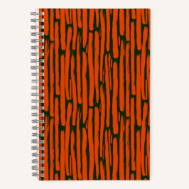 Watercolor oranje verticale lijnen notitieboek