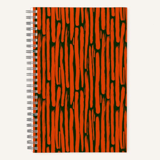 Watercolor oranje verticale lijnen notitieboek (Voorkant)