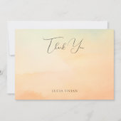 Watercolor Oranje Zonsondergang Cloud 9 Bruid Bedankkaart (Voorkant)