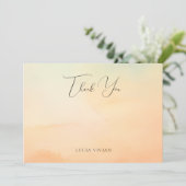 Watercolor Oranje Zonsondergang Cloud 9 Bruid Bedankkaart (Staand voorkant)