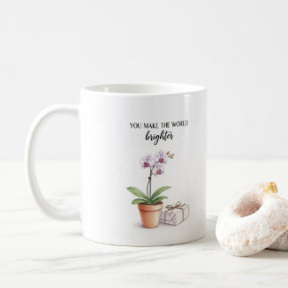 Watercolor Orchid Inspirational Mug Koffiemok