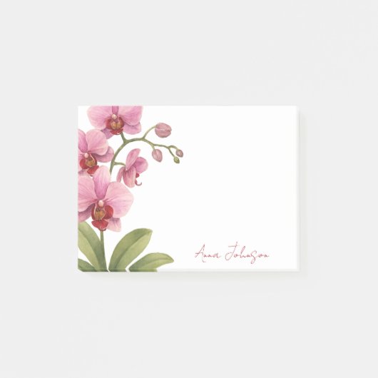 Watercolor Orchid Personalized Notes (Voorkant)
