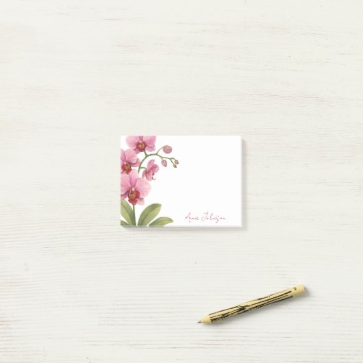 Watercolor Orchid Personalized Notes (Op bureau)