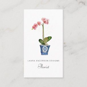 Watercolor orchide bloem Bloemist Visitekaartje