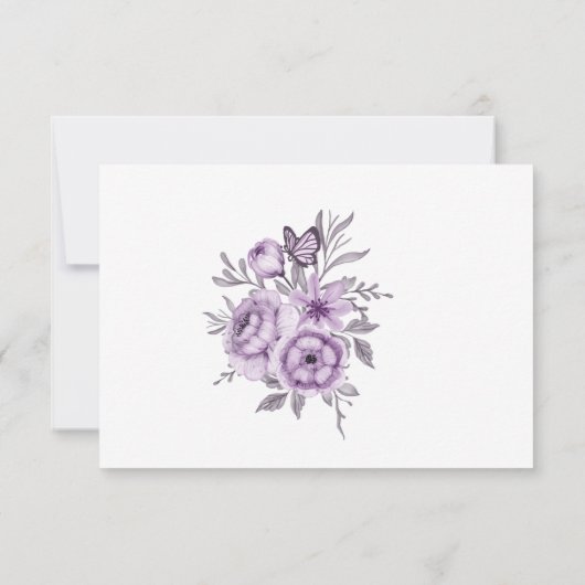 Watercolor Orchidee Reactiekaart RSVP Kaartje (Achterkant)