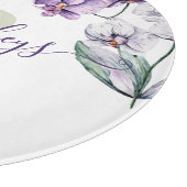 Watercolor Orchidee Snijplank met Monogram (Hoek)