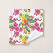 Watercolor Orchideën Ontwerp 18 Bad Handdoek (Wasdoekje)