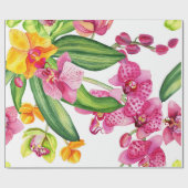 Watercolor Orchideën Ontwerp 18 Cadeaupapier (Vlak)