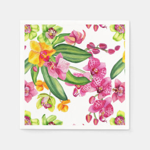 Watercolor Orchideën Ontwerp 18 Servet