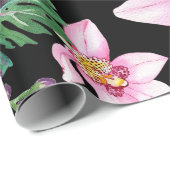 Watercolor Orchideën Ontwerp 27 Cadeaupapier (Rol Hoek)