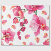 Watercolor Orchideën Ontwerp 2 Cadeaupapier (Vlak)