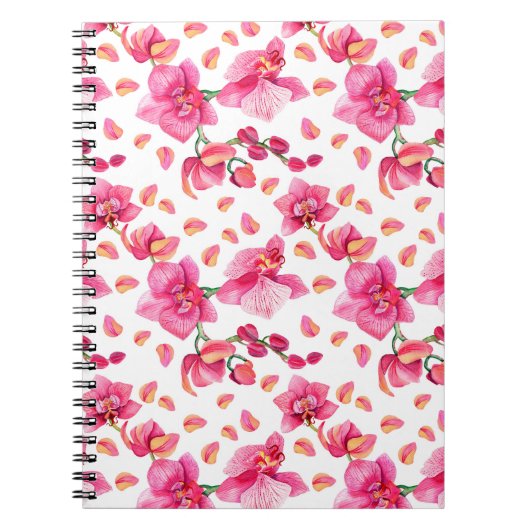 Watercolor Orchideën Ontwerp 2 Notitieboek (Voorkant)