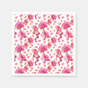 Watercolor Orchideën Ontwerp 2 Servet