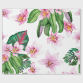 Watercolor Orchideën Ontwerp 30 Cadeaupapier (Vlak)
