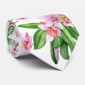 Watercolor Orchideën Ontwerp 30 Stropdas (Opgerold)