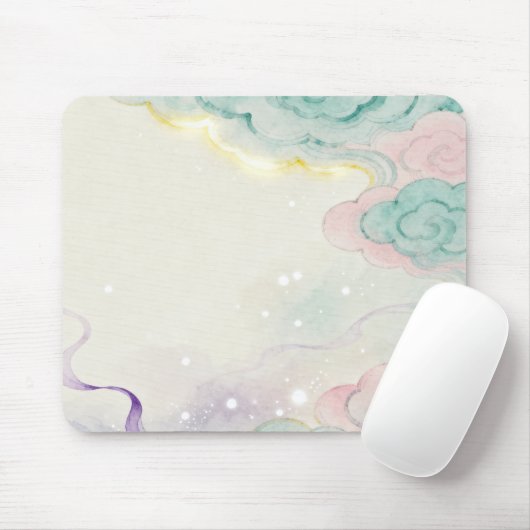 Watercolor Oriental Cloud Fantasy Mousepad Muismat (Met muis)