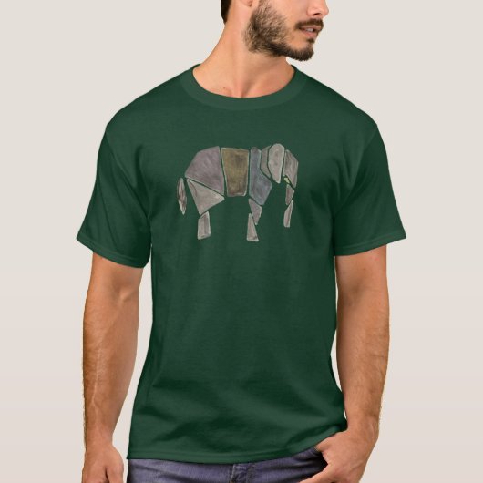 Watercolor Origami Elephant T-shirt (Voorkant)