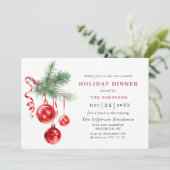 Watercolor Ornament CHRISTMAS HOLIDAY DINNER Kaart (Staand voorkant)