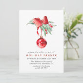 Watercolor Ornament CHRISTMAS HOLIDAY DINNER Kaart (Staand voorkant)