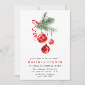 Watercolor Ornament CHRISTMAS HOLIDAY DINNER Kaart (Voorkant)