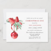 Watercolor Ornament Holiday CHRISTMAS EVE Kaart (Voorkant)