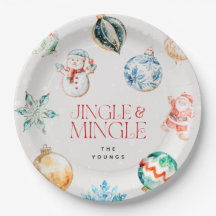 Watercolor Ornamenten Jingle & Mingle Kerstmis