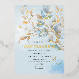 Watercolor Oud en Nieuw Feest  Folie Uitnodiging