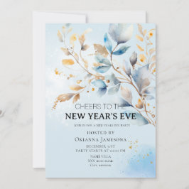 Watercolor Oud en Nieuw Feest Kaart