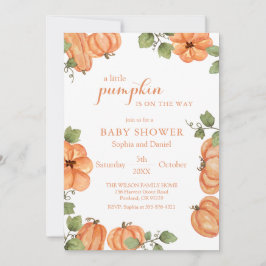 Watercolor Oude Pompoen Baby Shower Kaart