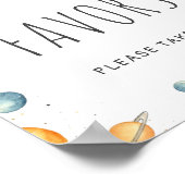 Watercolor Outer Space Favors Baby Shower Poster (Hoek)