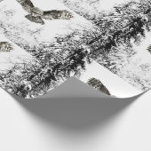 Watercolor Owl Flight Winter Forest Snow Bird Cadeaupapier (Hoek)