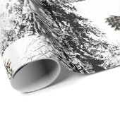 Watercolor Owl Flight Winter Forest Snow Bird Cadeaupapier (Rol Hoek)