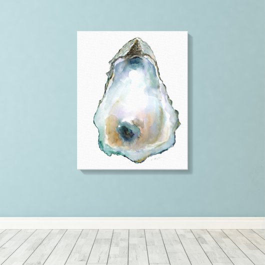Watercolor Oyster  Canvas Afdruk (Insitu (Houten vloer))
