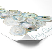 Watercolor Oyster Christmas Tree Foto Afdruk (Hoek)